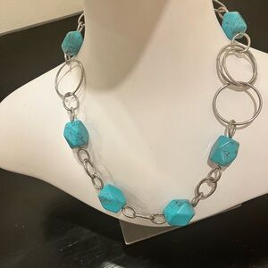 Chico’s Turquoise Bead Link Statement Necklace